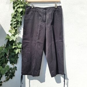 Eileen Fisher black petite cropped cargo pants size PS
